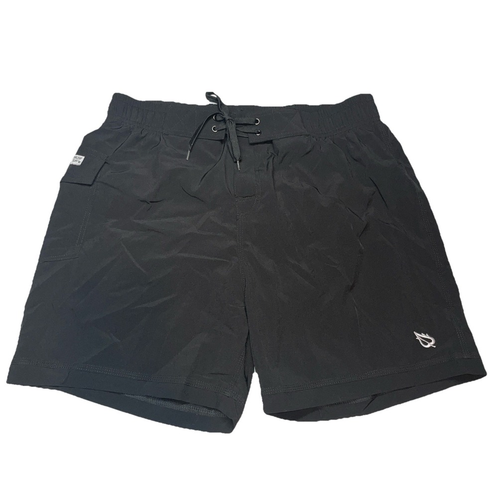 Baleaf Surf Men's Swim Surf Shorts Black Size XL, Hook/Loop‎ Fly, Drawstring
